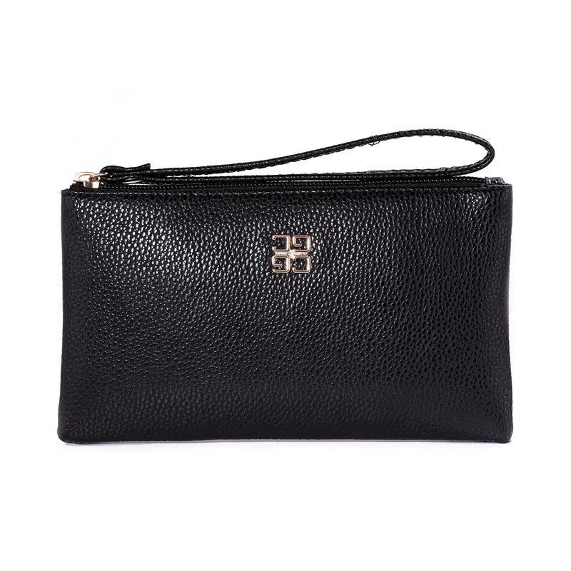 Long 55-inch phone wallet handbag in a choice of colours with zipper closure and sewing line detail