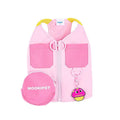Pink polyester traction vest for small dogs suitable for Bichon Teddy and Schnauzer breeds