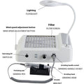 White four-in-one nail grinder machine with integrated vacuum cleaner on a table