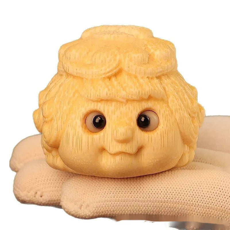 Solid bamboo golden toad princess ornament, 5.0 cm cute style home decoration.