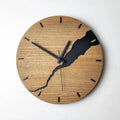 30cm wooden wall clock with distressed crack finish in modern style