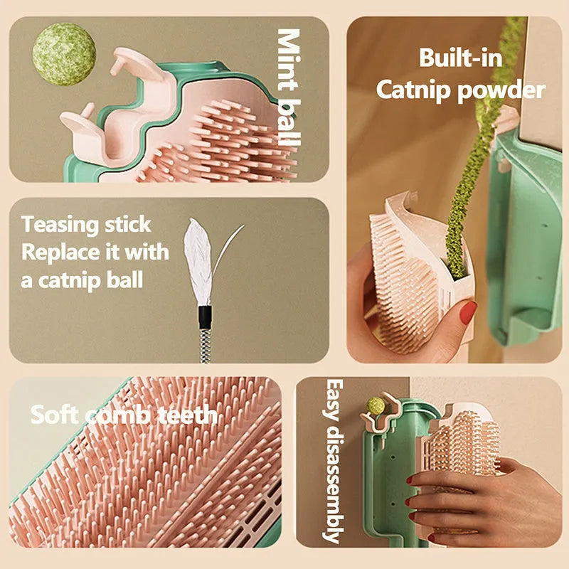 Ice cream shaped cat itch remover toy made of PP material for self grooming and massage
