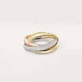 Sterling silver geometric U-shaped couple rings with full diamond settings available in multiple colours and sizes 5-11