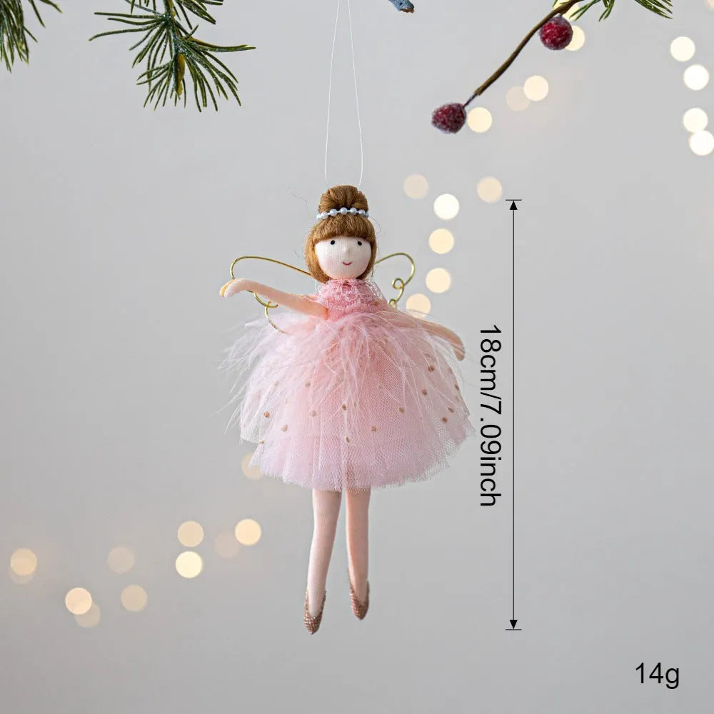 Pink cloth plush ballet girl angel doll pendant keychain accessory