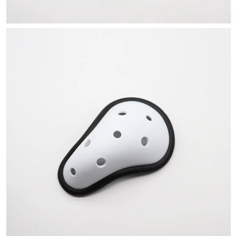 Rubber sports genital protector for adult and children, used in hockey rugby boxing.