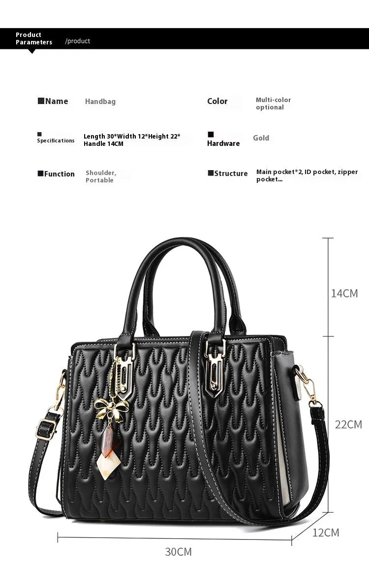 Women's large capacity shoulder messenger bag in street trend style with sandwich pocket design