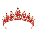 Silver and KC gold alloy bridal crown headdress with rhinestones in baroque style.