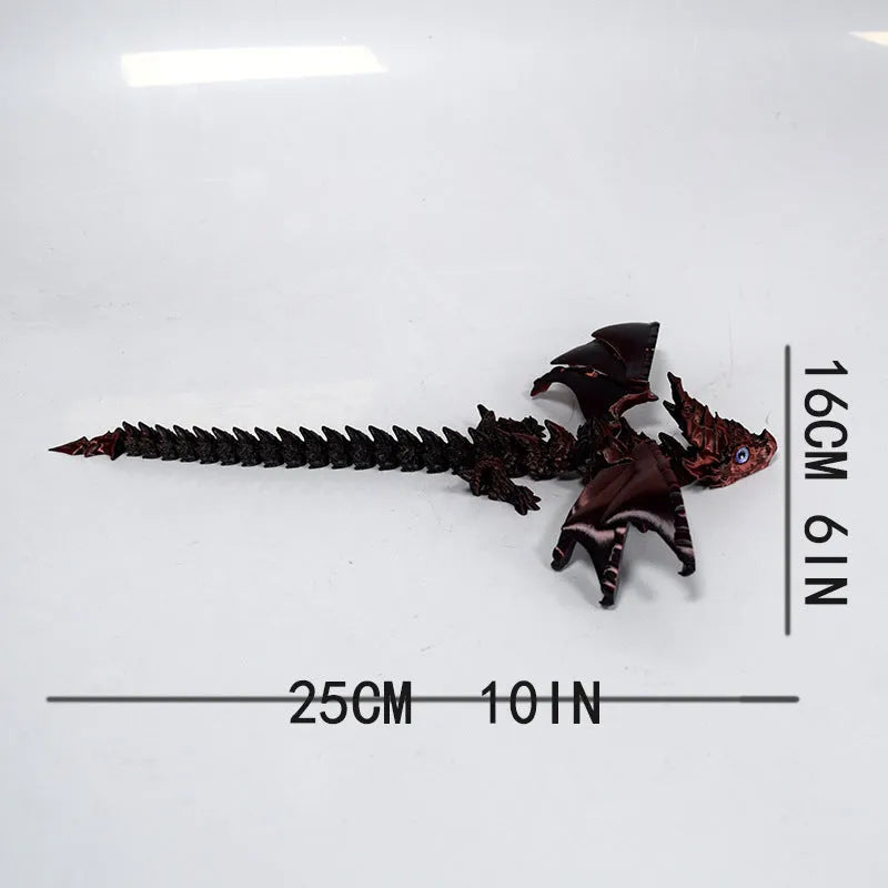 Red and gold Print Flying Dragon Wings decoration toy made from PLA plastic.
