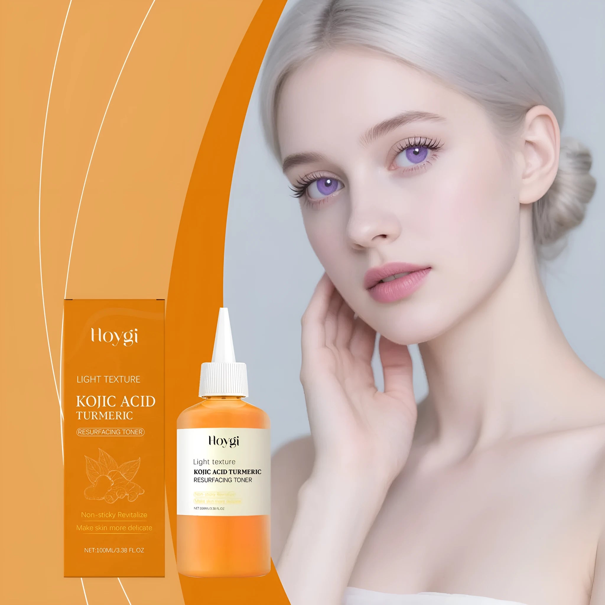 Turmeric moisturizing water 100ml non-oily face toner in compact bottle for daily care