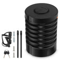 Black and black orange portable bicycle folding lock with a modern design on a white background.