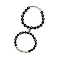 Obsidian Buddha beads couple bracelet DIY set showing 8mm and 10mm bead sizes