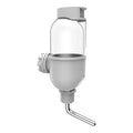 Blue small animal water bottle attached to cage bars with rotatable drinking nozzle