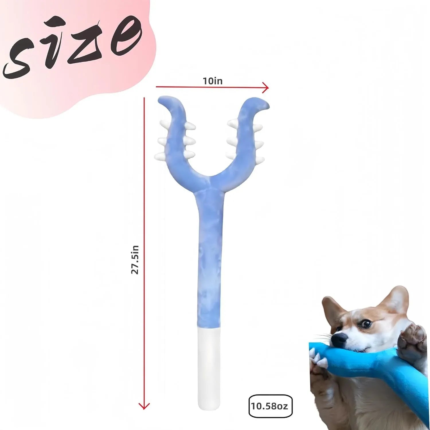 70cm blue plush cat wand toy with soft construction for interactive indoor play