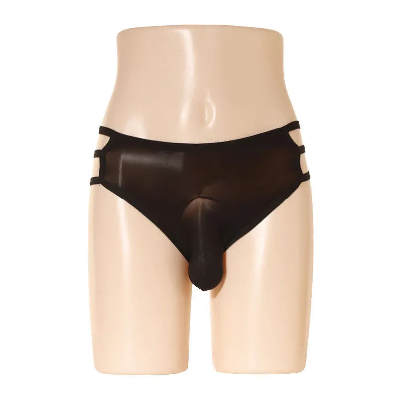 Men's transparent elephant nose shorts in nylon free size mid-waist design