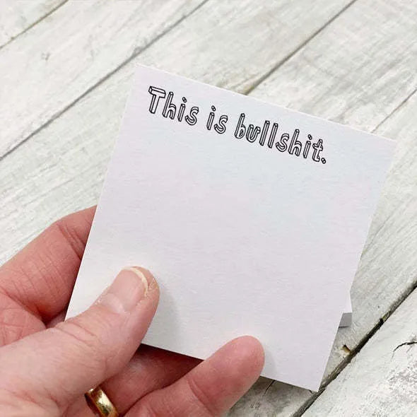 Square 75mm x 75mm sticky notes pad with colourful humorous English designs