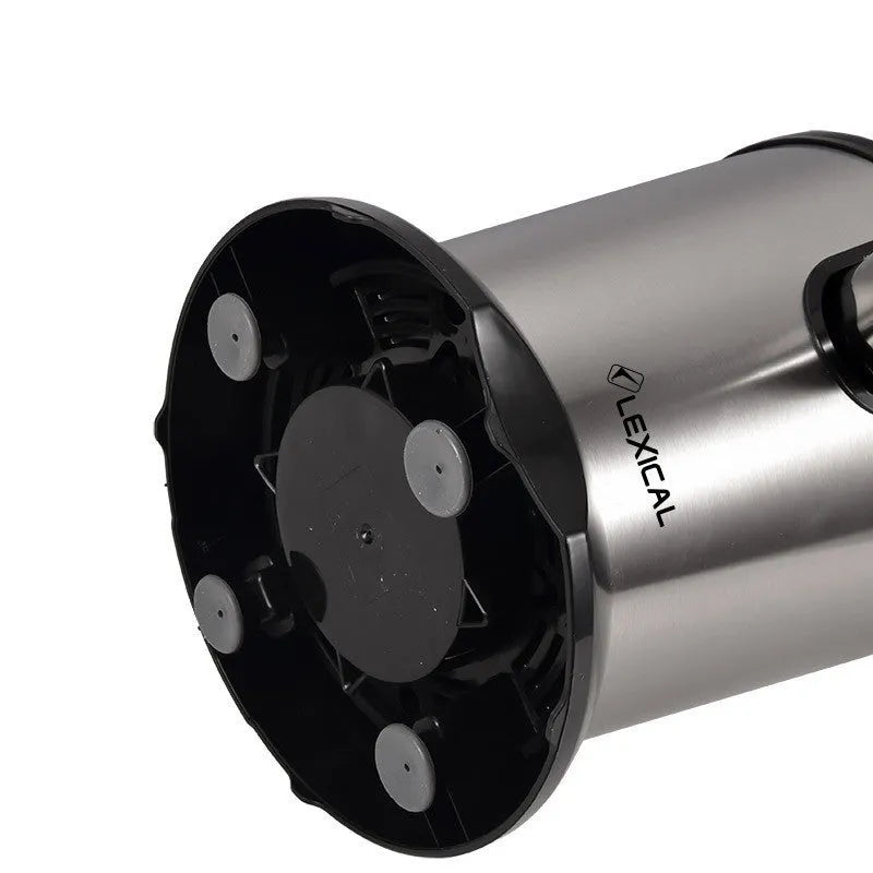 Stainless steel electric citrus juicer with vertical screw rod cutter and round feeding port