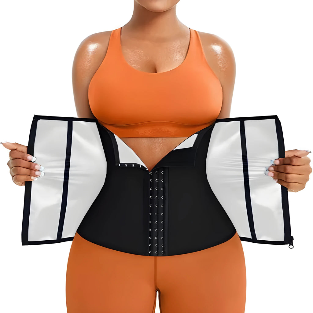 Neoprene sports waist shaping belly belt showing adjustable abdomen contraction design in blue colour
