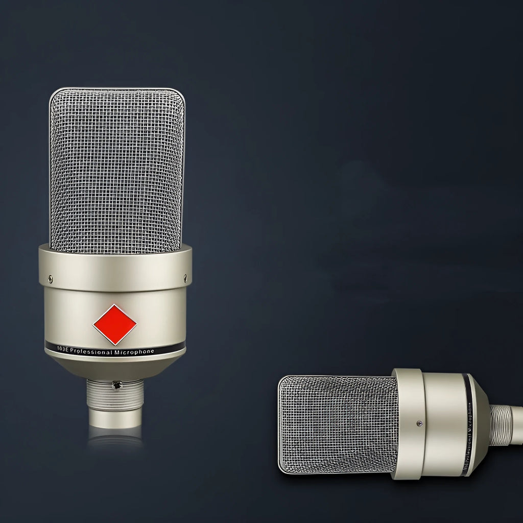 Wireless condenser microphone in champagne gold with cardioid pickup for singing and recording