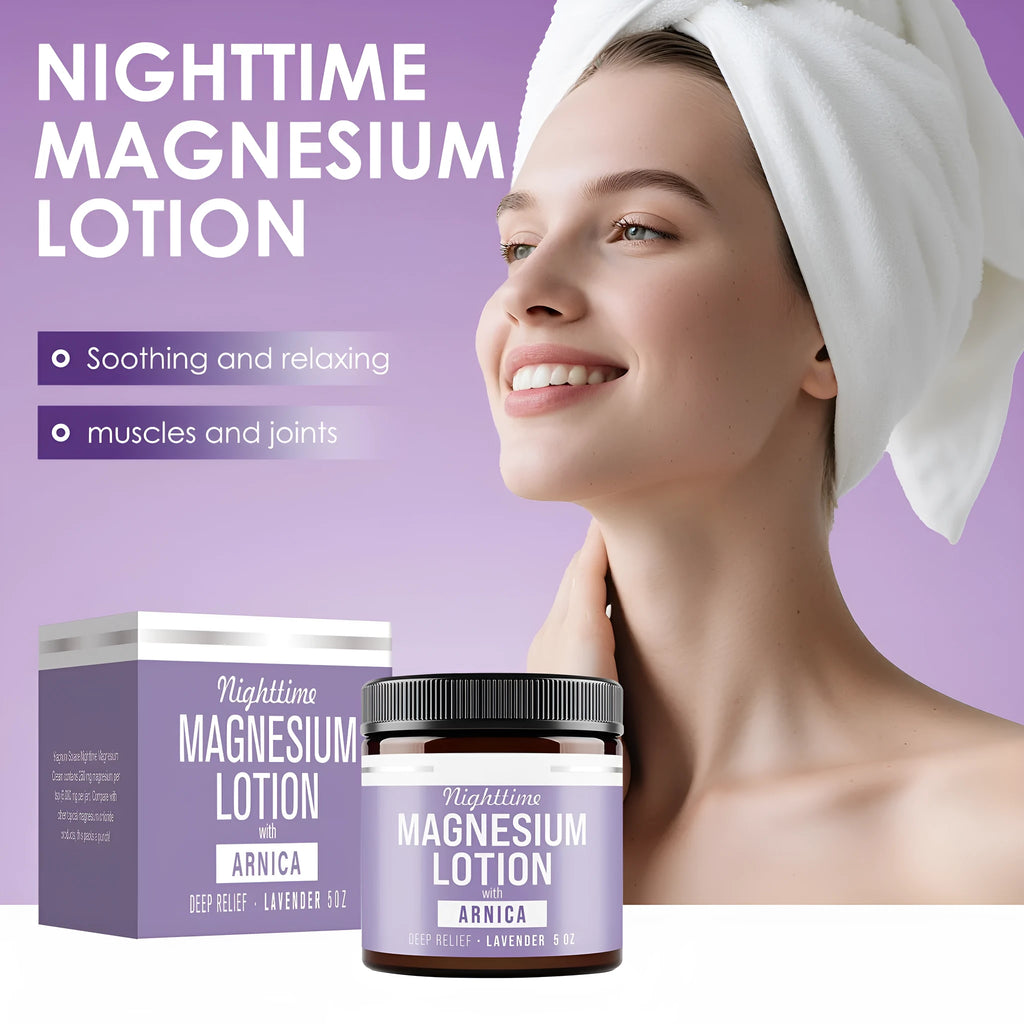 Magnesium body butter cream in 150ml jar measuring 7.1 x 7.1 x 6.0cm