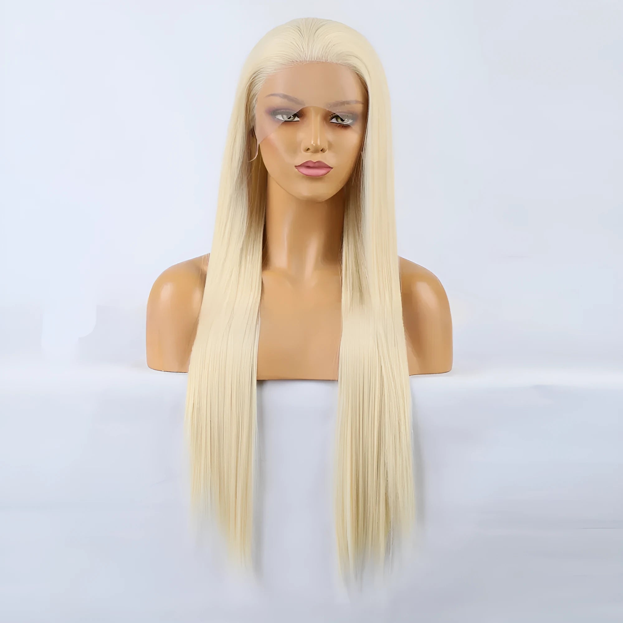 Natural high temperature fiber front lace wig in long length for any face type and skin colour