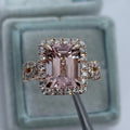 Rose gold geometric electroplated alloy ring on white background, unisex design