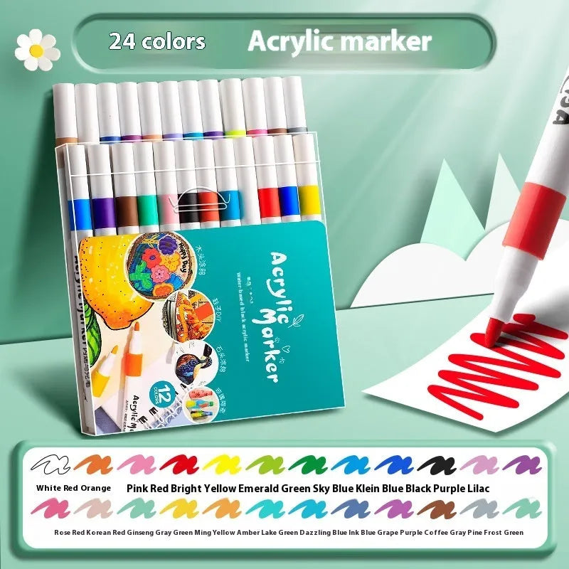 Acrylic marker pen sets in multiple colour options for student painting projects
