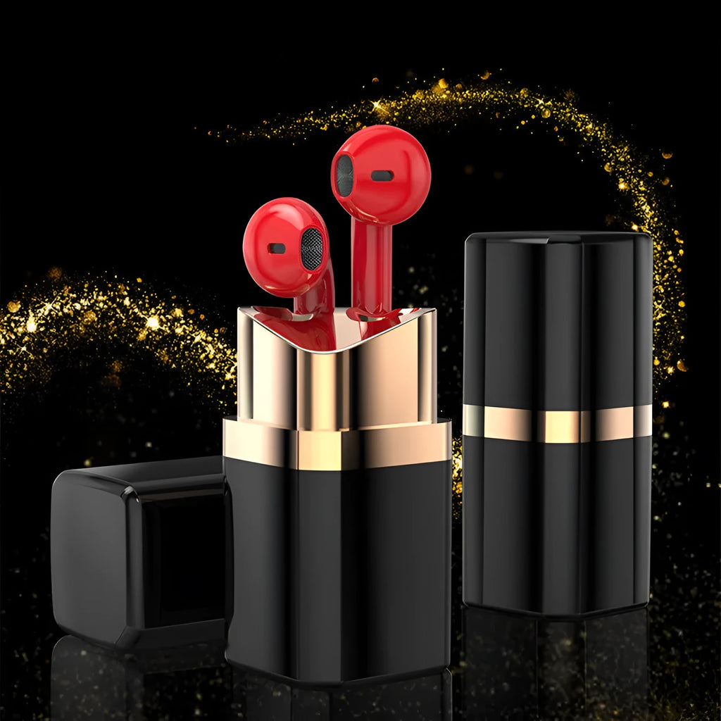 Lipstick Bluetooth earphones in-ear noise reduction wireless earbuds with 10-hour battery in Black, Pink, Purple, White