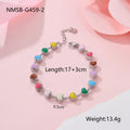 Women's stainless steel love heart bracelet with gold or steel electroplated finish