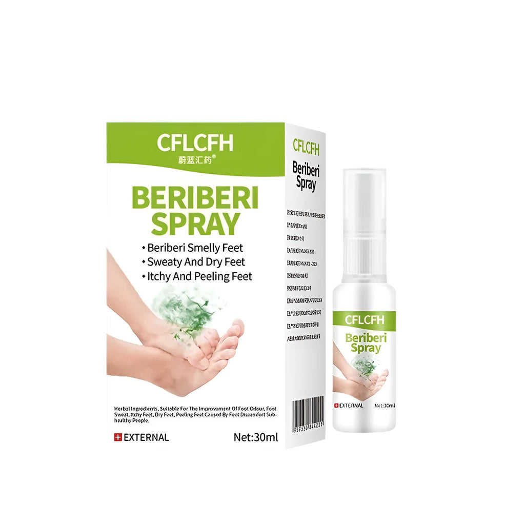 Foot odor spray 30ml bottle with deodorising mist for daily foot freshness and hygiene