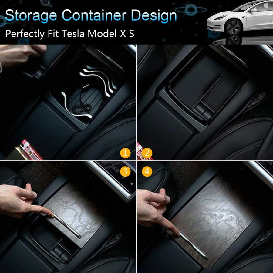 Black ABS plastic wireless charging base box for QI smartphones on a desk