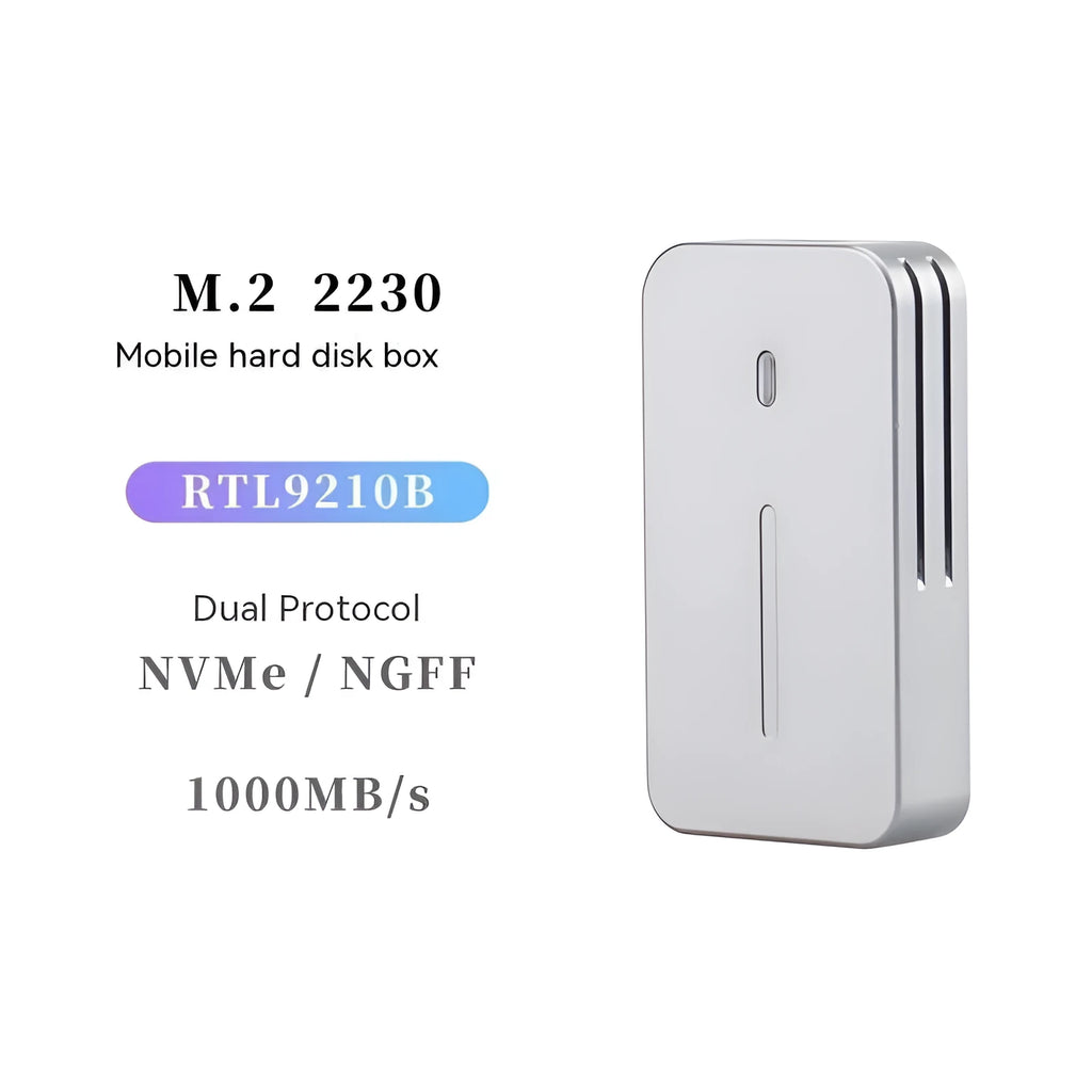 Aluminium alloy SSD enclosure with dual protocol support for NVMe and NGFF drives