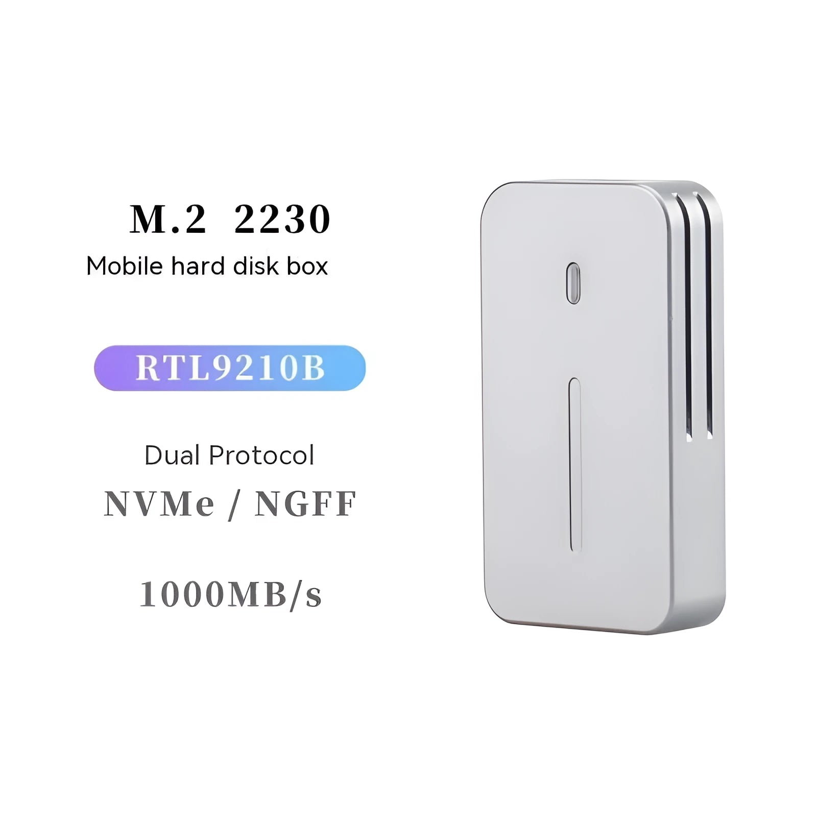 Aluminium alloy SSD enclosure with dual protocol support for NVMe and NGFF drives
