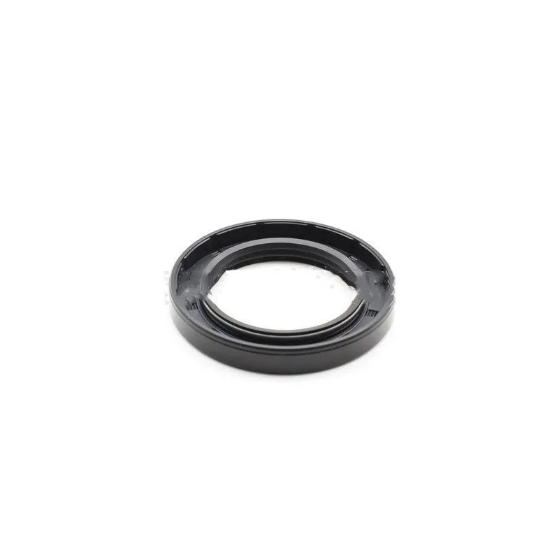 Ten black rubber and metal oil seals for AG100 motorcycle engines arranged on a white background.