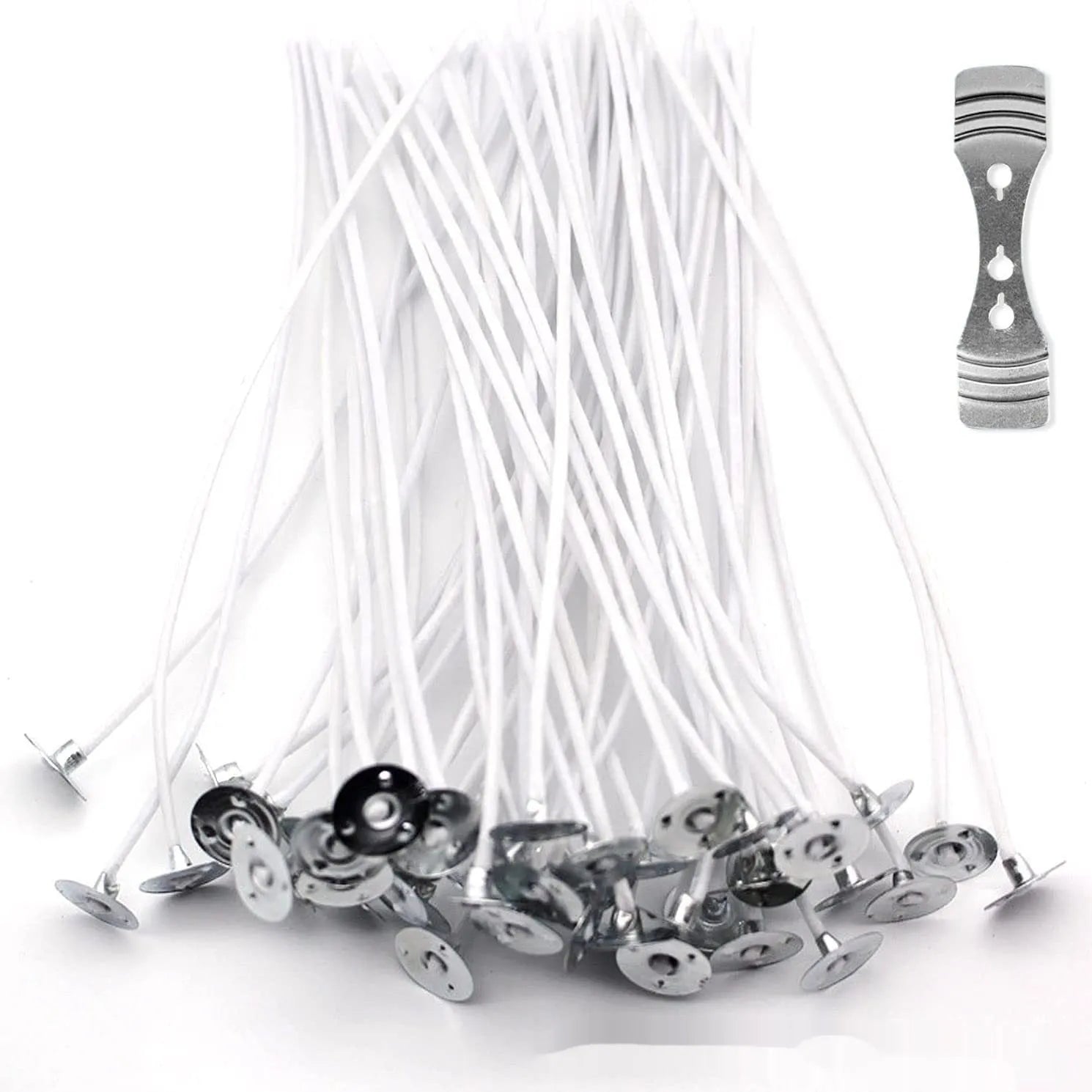 White cotton candle wicks for DIY candle making in three length options