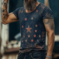 Loose-fit art retro T-shirt with a 3D creative pattern design on the front.