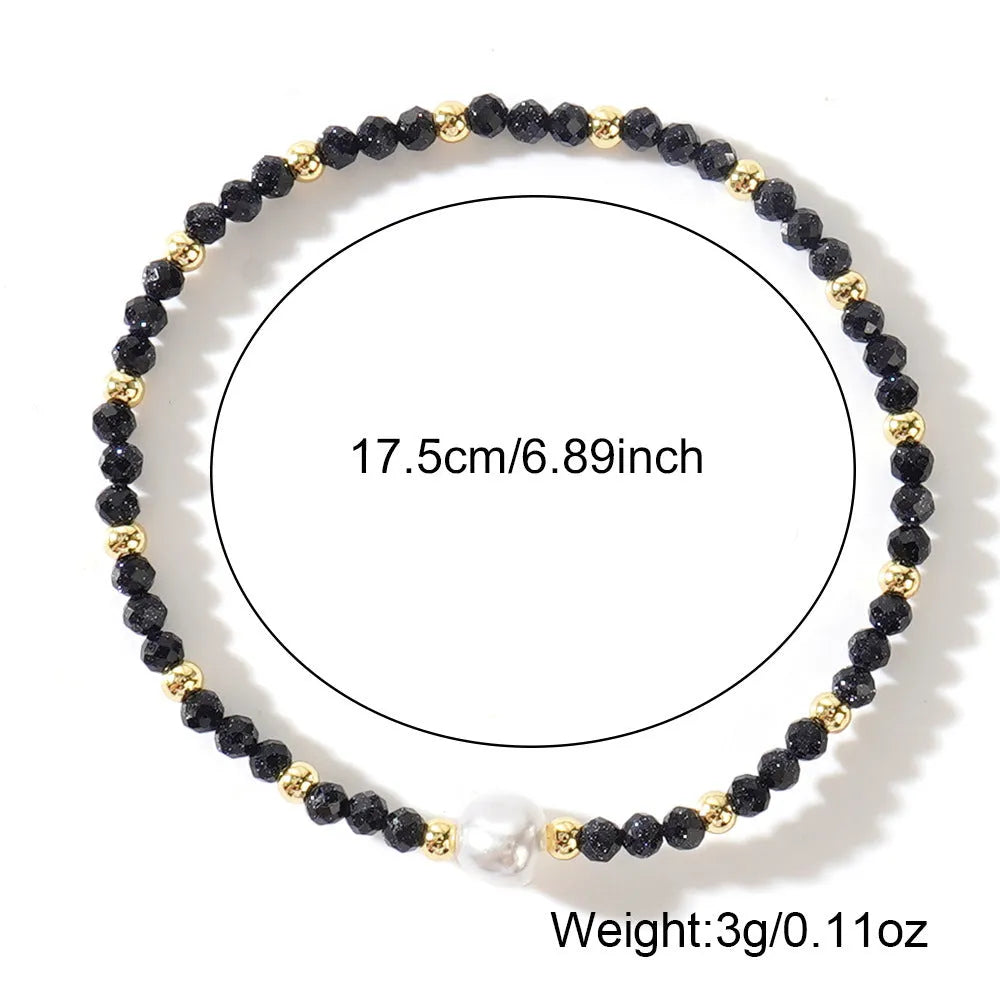 Unisex natural stone bracelet with geometric ellipse shape in light luxury style