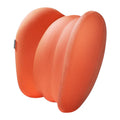 Grey and orange headrest and lumbar pillow set for commercial vehicle suspension bin systems