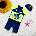 Children's buoyancy swimsuit with sun protection in Korean-style plaid print for early swimming education