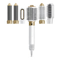 Electric 6-in-1 hot air comb for curling straightening fluffy shaping with leather case