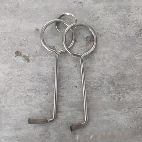 Two silver alloy wrench tools from a portable DIY and maintenance tool set.
