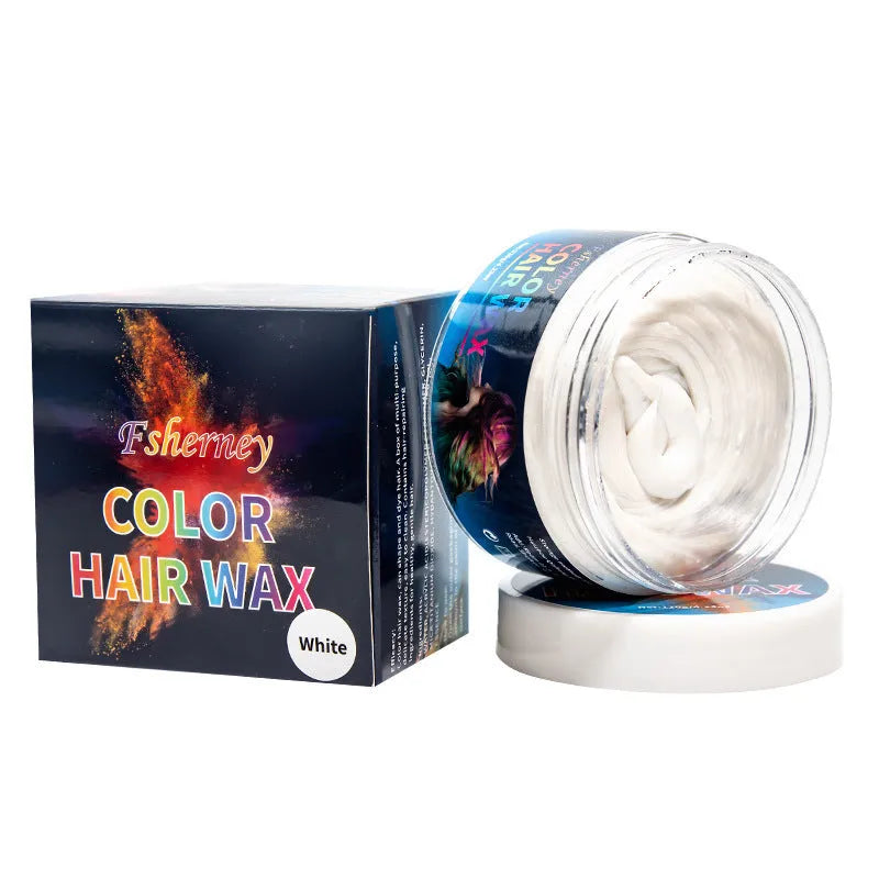 120g hair styling clay in temporary colours including blue, green, orange, purple, red, rose red, white, yellow, and granny grey