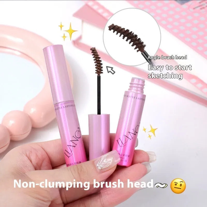 Velvet Fog eyebrow cream in packaging showing 4.5g net content and four colour shade options