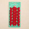 5cm polyester Christmas bow ornament in red gold silver colours for tree decoration