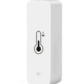 WiFi Zigbee temperature and humidity sensor in white ABS plastic casing showing digital display