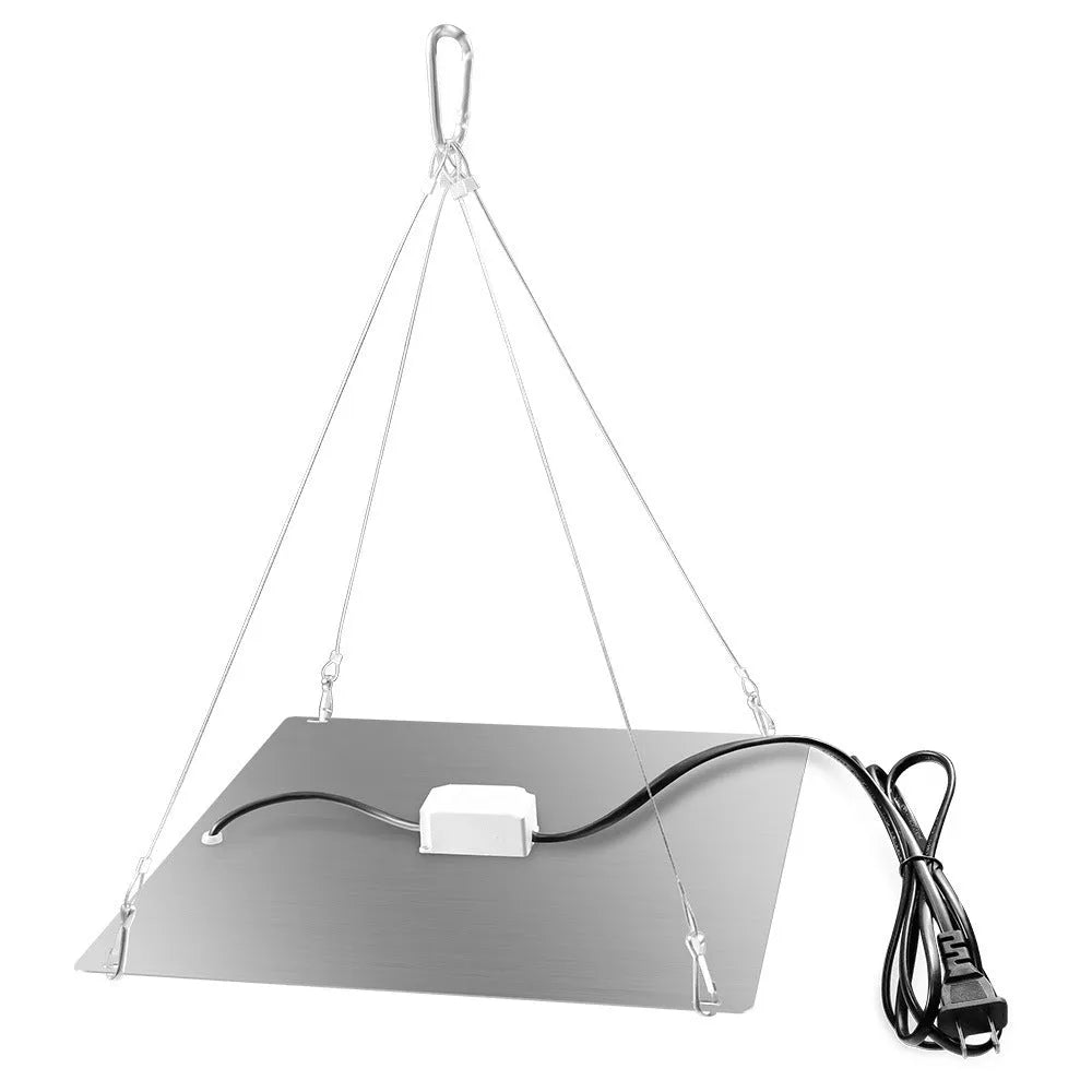 Aluminium LED plant growth light with hanging hook for fruits and vegetables.