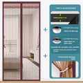 Self-priming Velcro door curtain in striped coffee colour measuring 90x230cm for household partition use