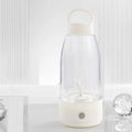 Automatic electric shaker bottle with USB charging, 350ml capacity, in cream white colour on a background