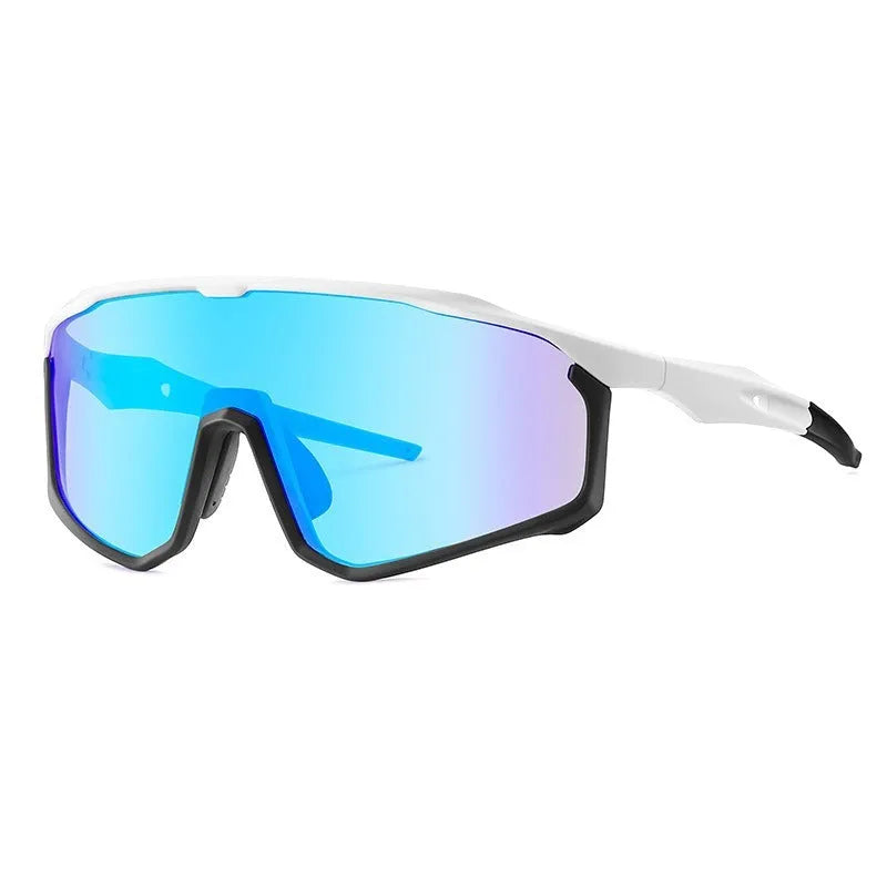 Mountaineering goggles with full-frame design and colourful lenses for climbing and snow sports.
