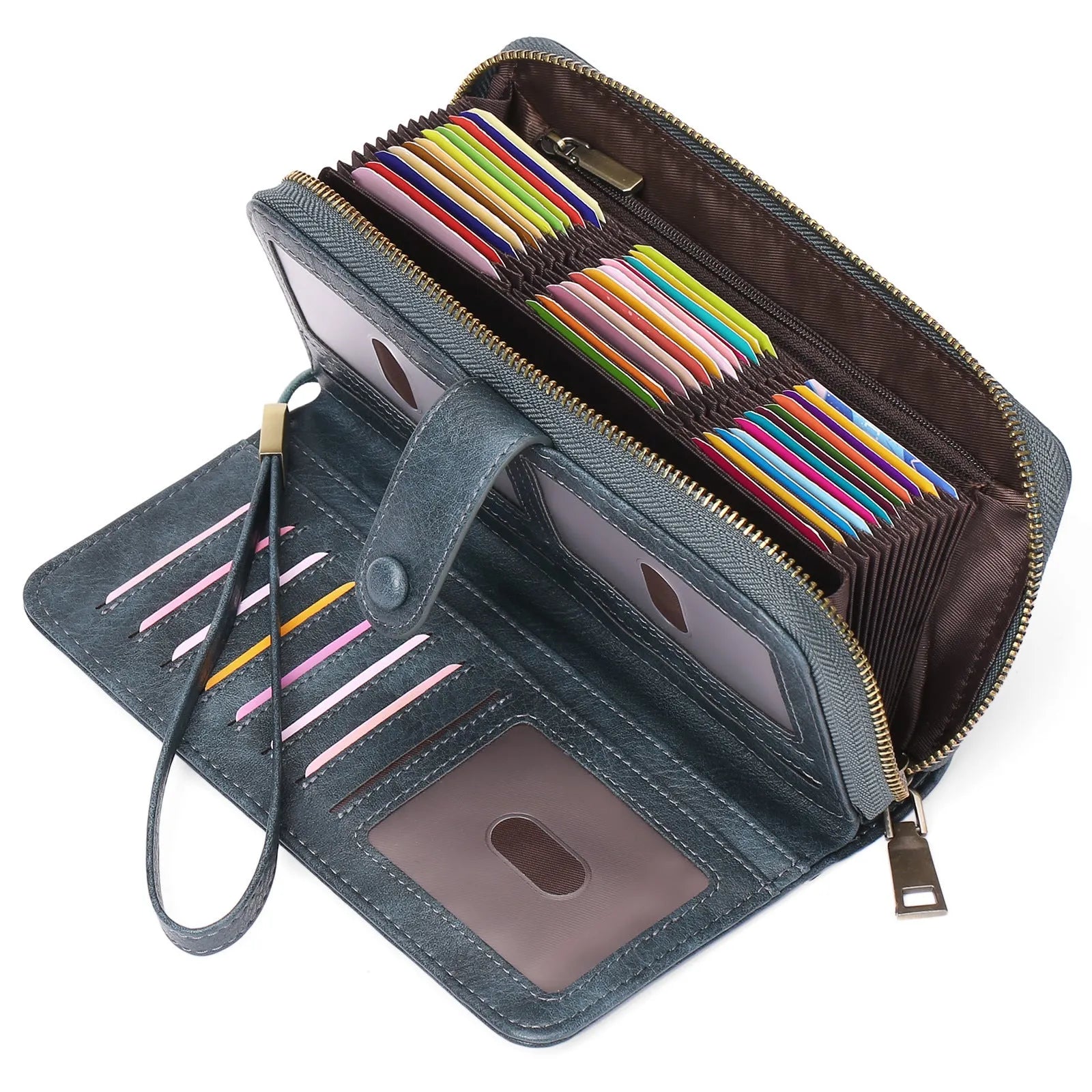 Women's expanding card holder wallet with RFID anti-theft protection in multiple colour options