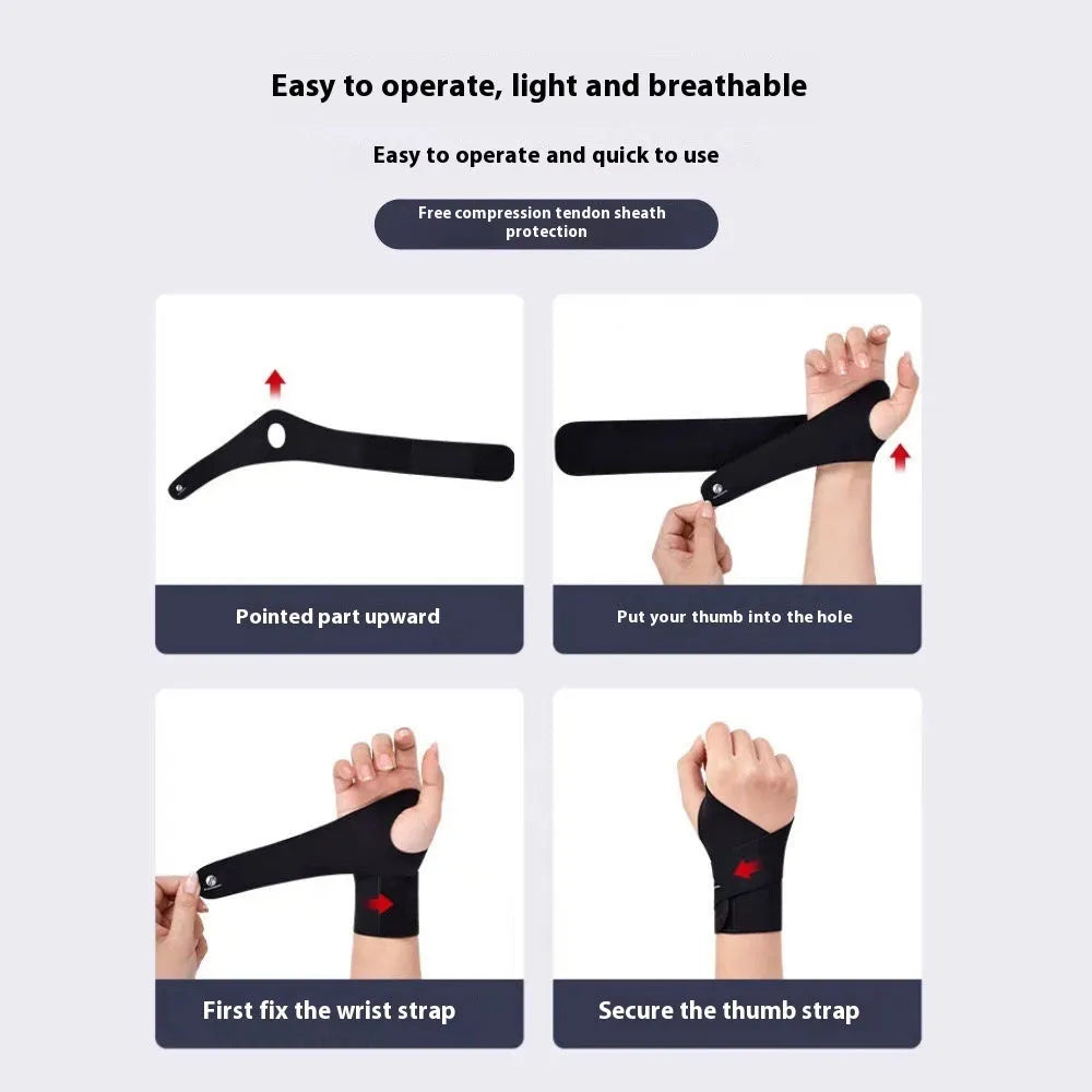 Adjustable athletic wristguard in black colour showing breathable thin construction